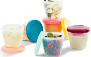 Contenitori per pappa fuori casa con coperchio colorato per neonati e bambini